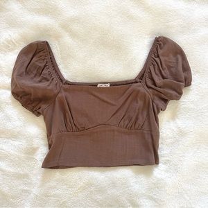pacsun linen crop top